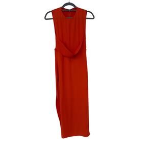 A.L.C. Cherry Red Midi Dress with Subtle Side Cutouts — Size 0/XS